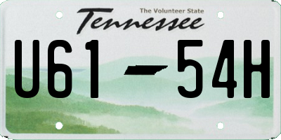 TN license plate U6154H