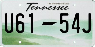 TN license plate U6154J