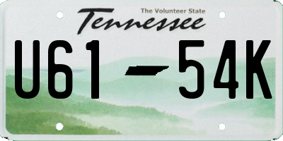 TN license plate U6154K