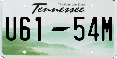 TN license plate U6154M