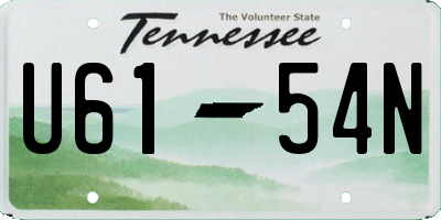 TN license plate U6154N