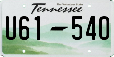 TN license plate U6154O