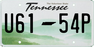 TN license plate U6154P