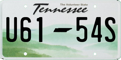 TN license plate U6154S