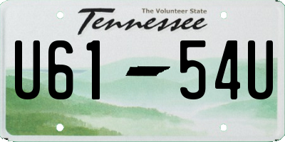 TN license plate U6154U