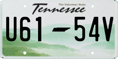TN license plate U6154V
