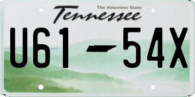 TN license plate U6154X