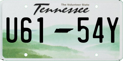 TN license plate U6154Y