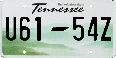 TN license plate U6154Z