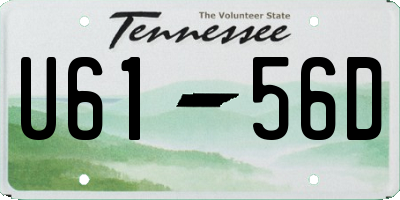 TN license plate U6156D