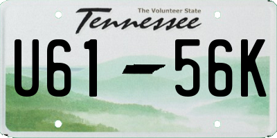 TN license plate U6156K