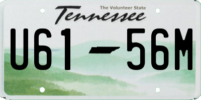 TN license plate U6156M