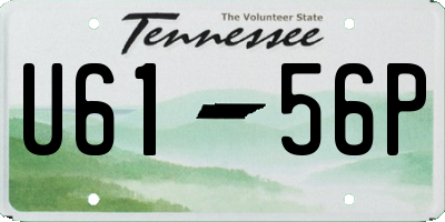 TN license plate U6156P