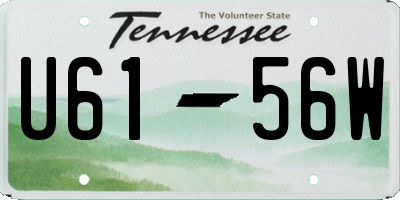 TN license plate U6156W
