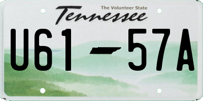 TN license plate U6157A