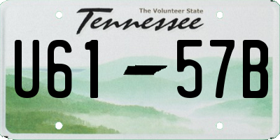 TN license plate U6157B