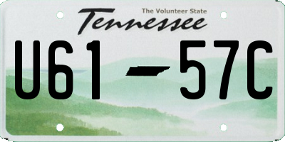 TN license plate U6157C