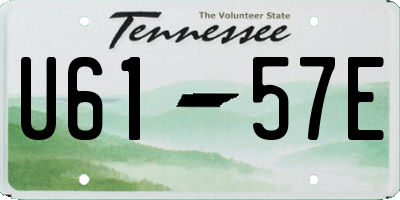 TN license plate U6157E
