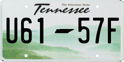 TN license plate U6157F