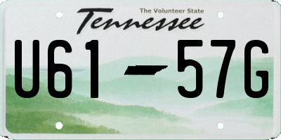TN license plate U6157G