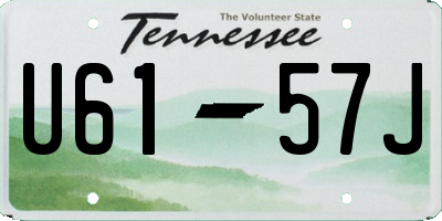 TN license plate U6157J