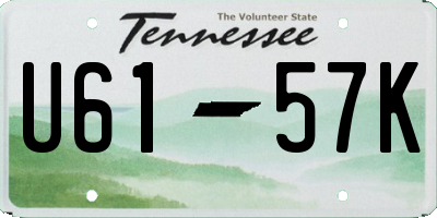 TN license plate U6157K