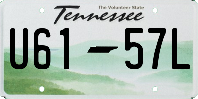 TN license plate U6157L