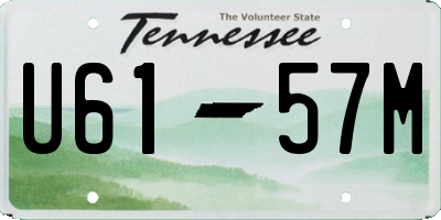 TN license plate U6157M
