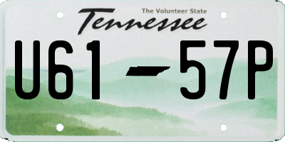 TN license plate U6157P