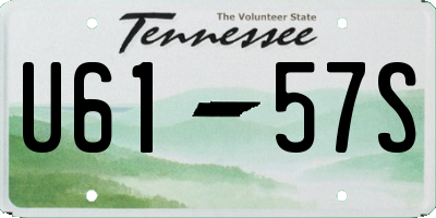 TN license plate U6157S