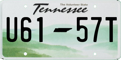 TN license plate U6157T
