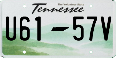 TN license plate U6157V