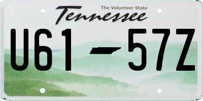 TN license plate U6157Z