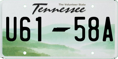 TN license plate U6158A