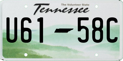 TN license plate U6158C