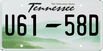 TN license plate U6158D