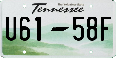 TN license plate U6158F
