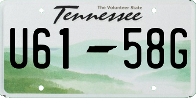 TN license plate U6158G