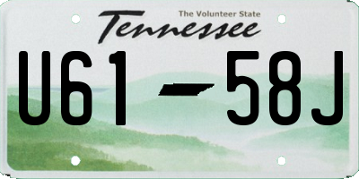 TN license plate U6158J