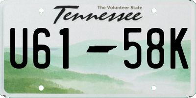 TN license plate U6158K