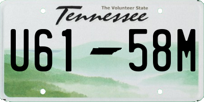 TN license plate U6158M