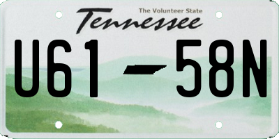 TN license plate U6158N