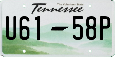 TN license plate U6158P