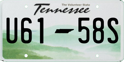 TN license plate U6158S