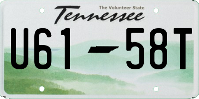 TN license plate U6158T