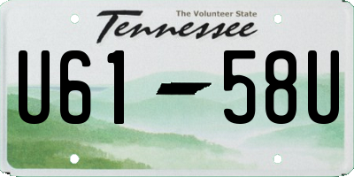TN license plate U6158U