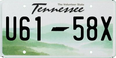TN license plate U6158X