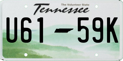 TN license plate U6159K