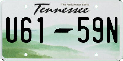 TN license plate U6159N