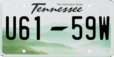 TN license plate U6159W